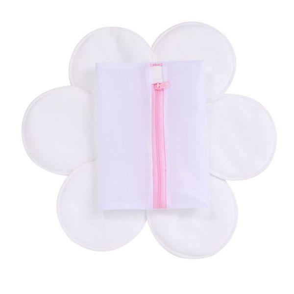 

bamboo nursing breast pads breastfeeding nipple pad for maternity reusable nipplecovers for breast feeding nursing pads 6pcs, White