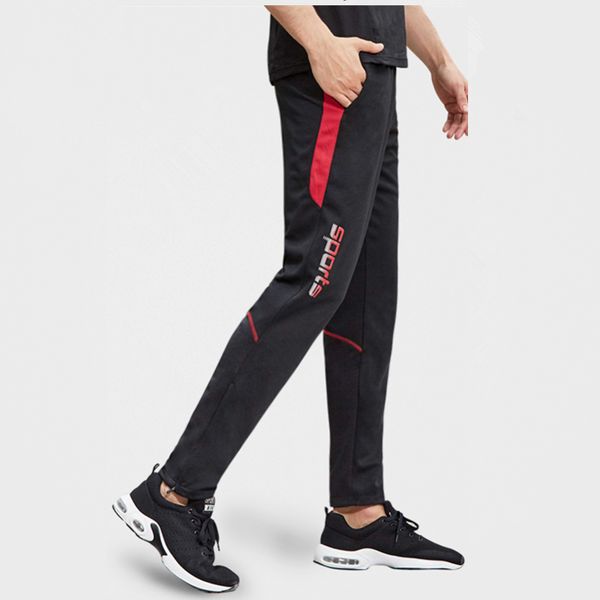 

willarde mens sports running training pants breathable fitness workout gym sweatpants outdoor jogging trousers zipper pocket, Black;blue