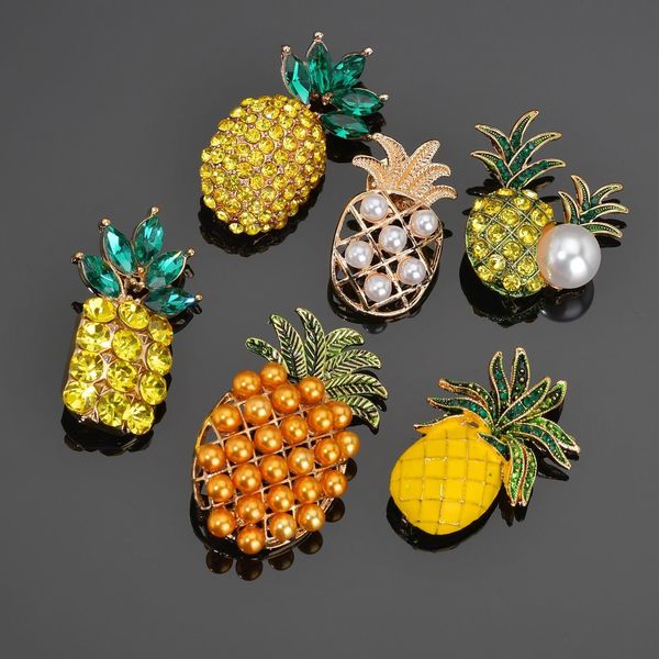 

корейский моды полный кристалл ананас броши для женщин брошь одежда, аксессуары подарки для женщин оптовая accesorios mujer, Gray