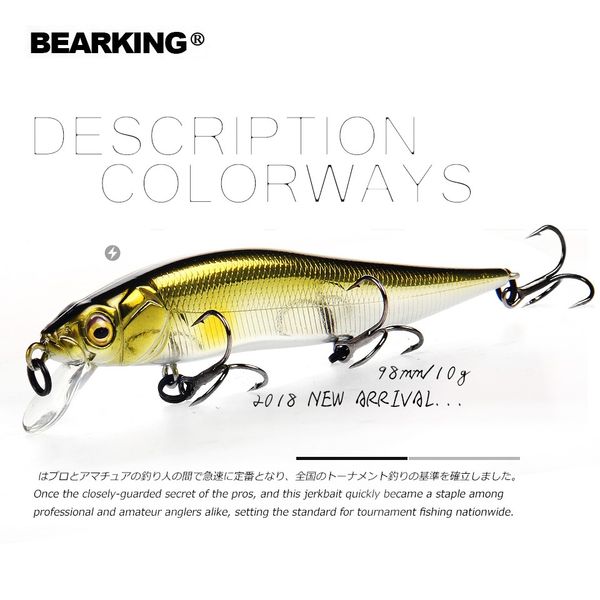 

retail a+ fishing lures, assorted colors, minnow crank 98mm 10g,tungsten weight system. bearking 2018 wobbler model crank bait