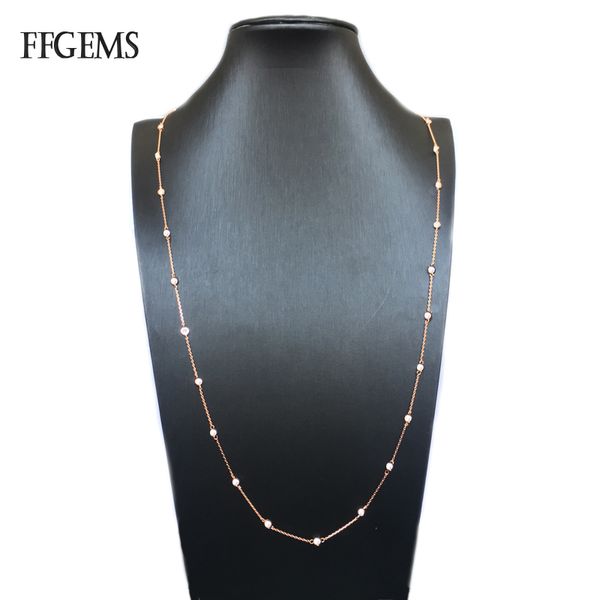 

other ffgems 100% 925 silver necklace long chian 85cm sterling zircon created moissanite diamond fine jewelry for women wedding gift