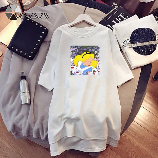 

women designer t shirts long summer brand printed tees breathable loose short sleeves for girl dress luxury t shirts, White