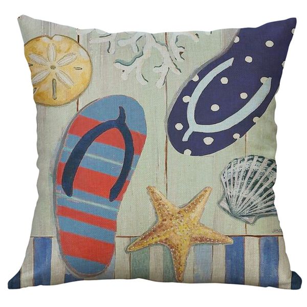 

50x50cm marine life seahorse turtle whale neck body pillowcase linen bed pillows cover couch seat cushion throw pillow new