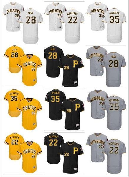 

custom men's women youth pirates jersey #22 mccutchen 28 john jaso 35 mark melancon black yellow grey baseball jerseys, Blue;black