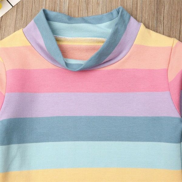 

emmababy 2pcs toddler kid baby girl fashion clothes long sleeve striped t-shirt lovely skirt outfit autumn, White