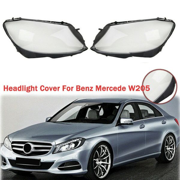 

car front headlights cover lens headlamps transparent lampshades lamp shell masks for w205 c180 c200 c260l 2015-17