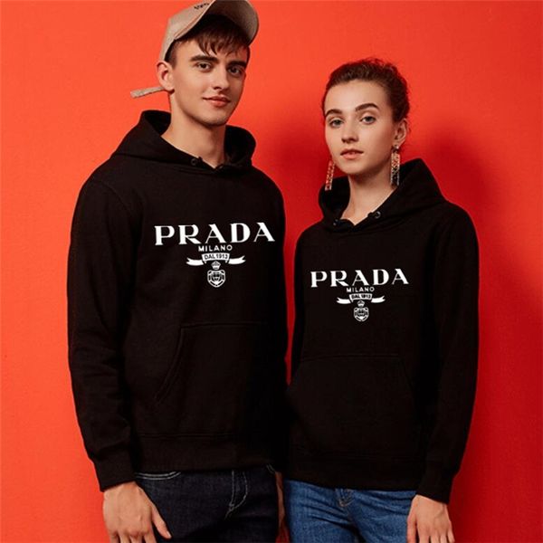 

1913 luxury/prada.letter women men hip hop hoodies italy brand fends jacket tracksuit sweatshirts designers clothing pullover prad red green, Black