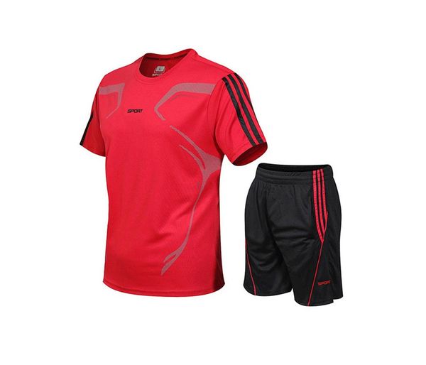

men fashion tracksuits summer designer sports clothing mens casual solid color short sleeve tees + shorts sets quick-drying, Gray