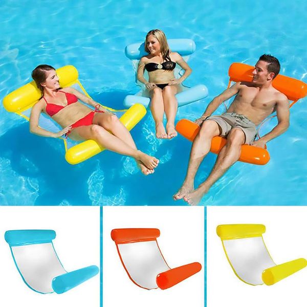 

creative bed float foldable inflatable floating chair children summer water hammock toys swimming pool accessories
