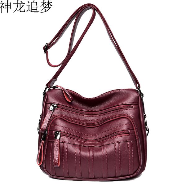 

большая емкость среднего возраста мать сумка мульти-карман покупки дорожная сумка женский мягкий искусственная кожа плеча посланник дикий ко