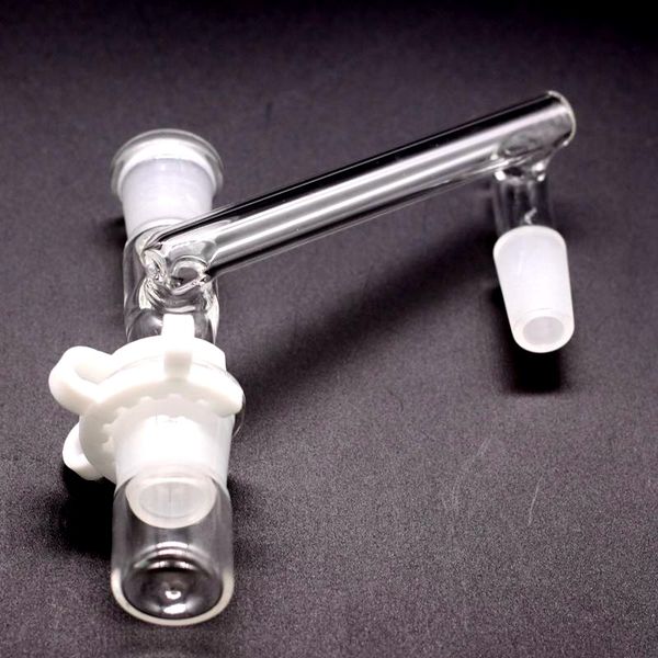 Drop-Down-Adapter aus Glas im 7-Stil für Bong-Wasserpfeifen, 3-teiliger Reclaim Ash Catcher-Adapter, 14 mm oder 18 mm, mit Keck-Clip-Bongs, Bohrinseln