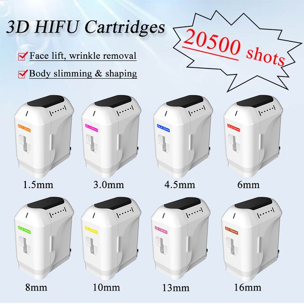 

3d hifu cartridges 20500 s face lifting body slimming beauty machine 8 sizes cartridges high intensity focused ultrasound ce approved