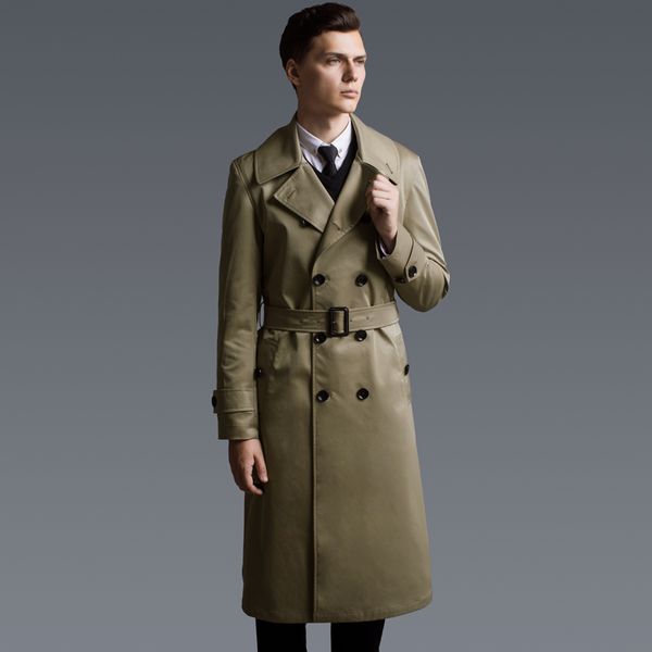 

ayunsue spring autumn jacket men trench coat men streetwear windbreaker long coats plus size 4xl 5xl 6xl chaqueta hombre my2045, Tan;black