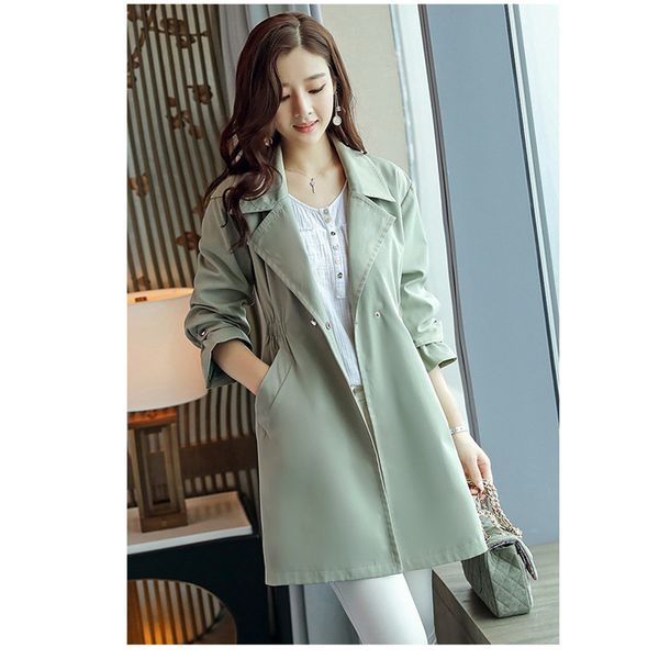 

2019 spring trench coat women new korean fashion clothing high quality ladies windbreaker coat buy a woman's slim tops 936, Tan;black