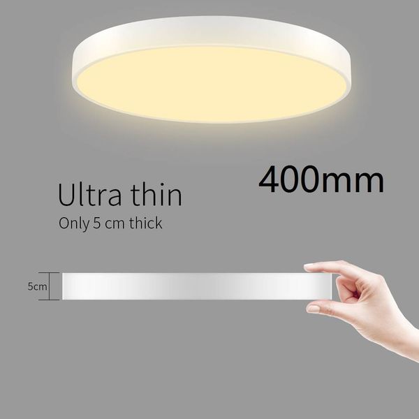 

1pcs 110v 400mm 28w led ультратонкий потолочный светильник круглый теплый белый свет
