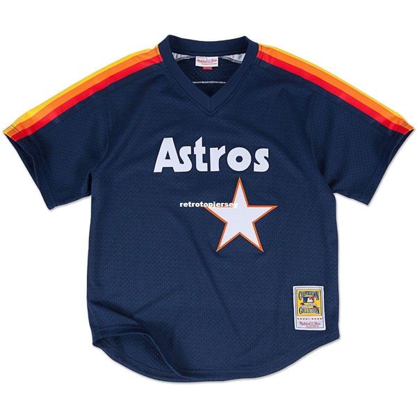 

craig biggio houston #7 mitchell & ness retro 1991 bp jersey, Black;blue