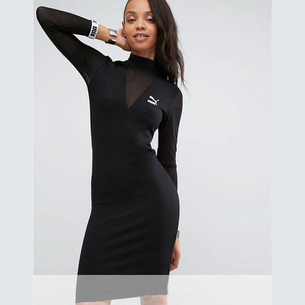 

womens designer dress fashion long sleeve lace dresses active outdoor wear for sports 2019 new womens clothes asian size -2xl, Black;gray
