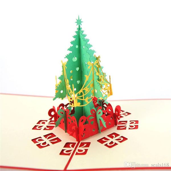 

red christmas greeting cards 3d handmade pop up greeting cards gift card xmas gift paper gift card party holiday invitation hh9-2511