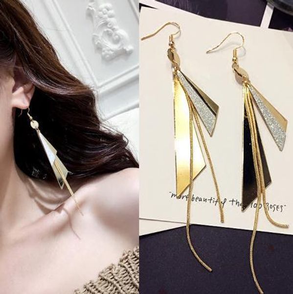 

2019 women fashion vintage dangle earrings long geometric earrings, Silver