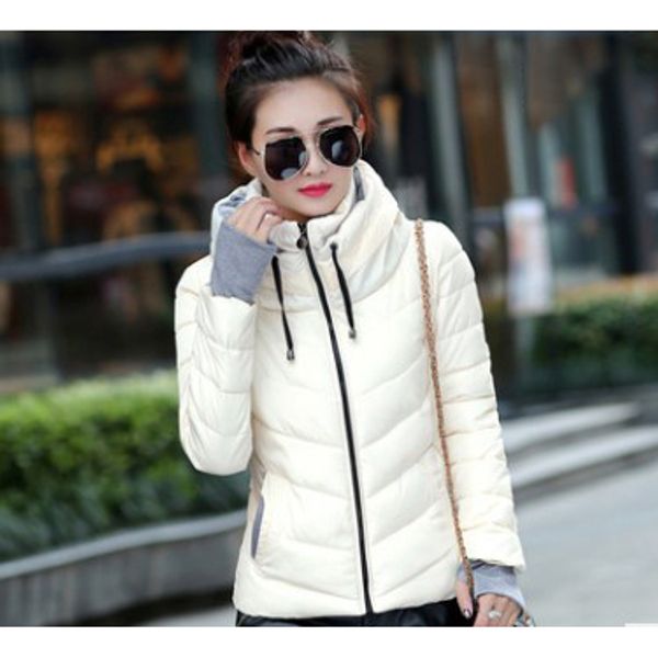

women winter outerwear 2019 womens designer solid color stand collar long down jacket witn zipper winter slim casual coat for women, Black