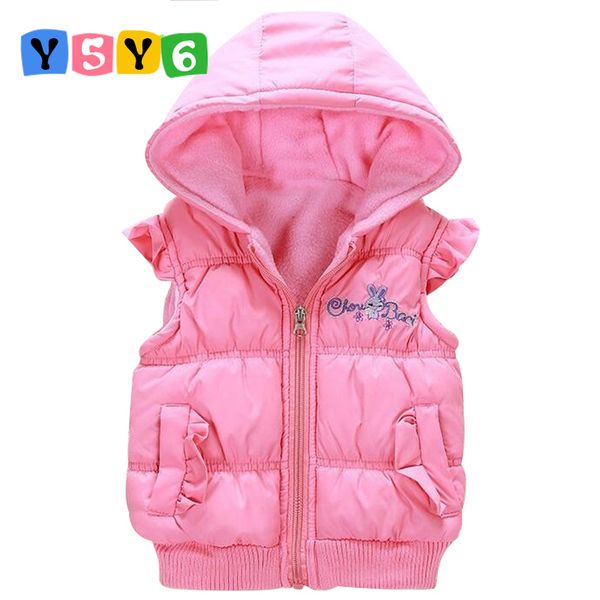 

girls vests children's down cotton warm vest baby girls sweet floral waistcoat kids vest outerwear 1-5 years, Blue