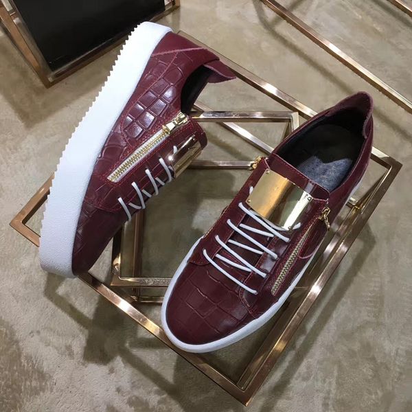 

2019 горячие продажи моды guisepps мужские и женские плоские кроссовки низкий топ черный натуральная кожа повседневная обувь бесплатная дост, Black