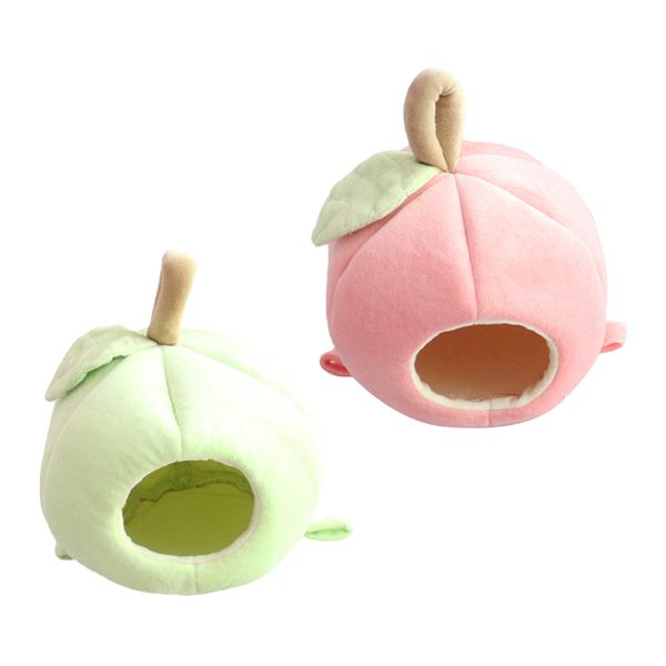 

2 pieces apple shape small pet nest hamster bed hammock warm cave house
