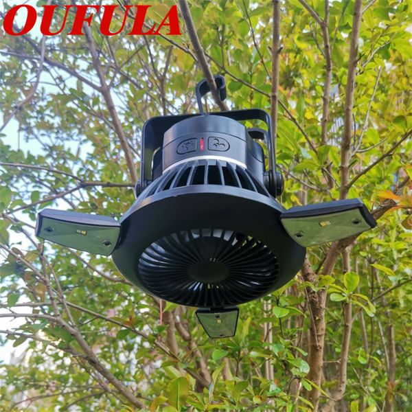 

portable lanterns oufula solar with fan outdoor camping lamp