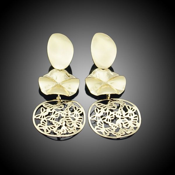 

yulaili classic drop earrings for women retro hollow out statement round shape metal fashion dangle earring jewelry ing, Silver