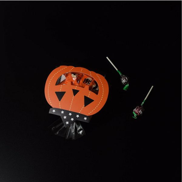 

50pcs/pack bag pumpkin ghost shape chocolate accessories halloween with base table decoration case storage candy box cookie