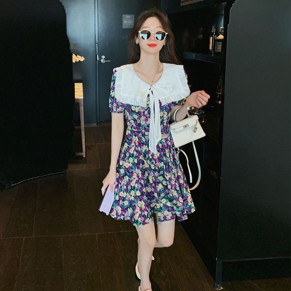 

self-portrait summer fashion women small fragrance purple short sleeve casual dress ladies birthday party mini dresses vestidos, Black;gray