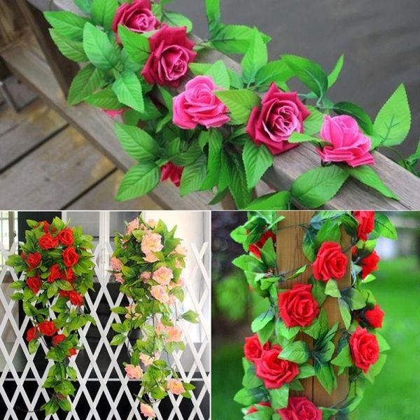 

artificial rose flowers rose flower string simulation vines 2.45m fashion beautiful emulation festive