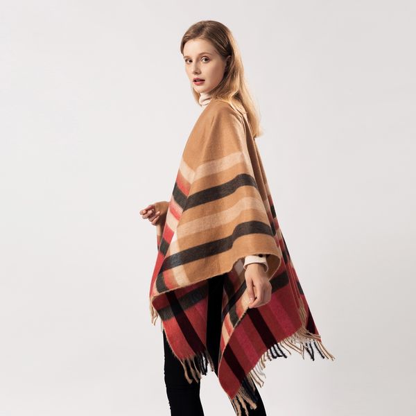 Großhandel - Marke Kaschmir Winter Warme Schals Frauen Elegante Cardigant Schal Wrap Decke Pullover Vorne Offen Poncho Cape