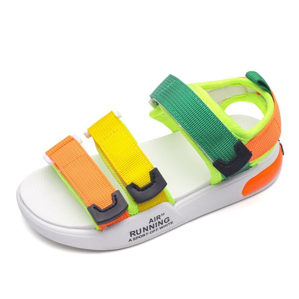 

cnfsnj kids shoes casual children kids shoes baby boy closed toe summer beach sandals flat flat breathable beach slip-on, Black;red