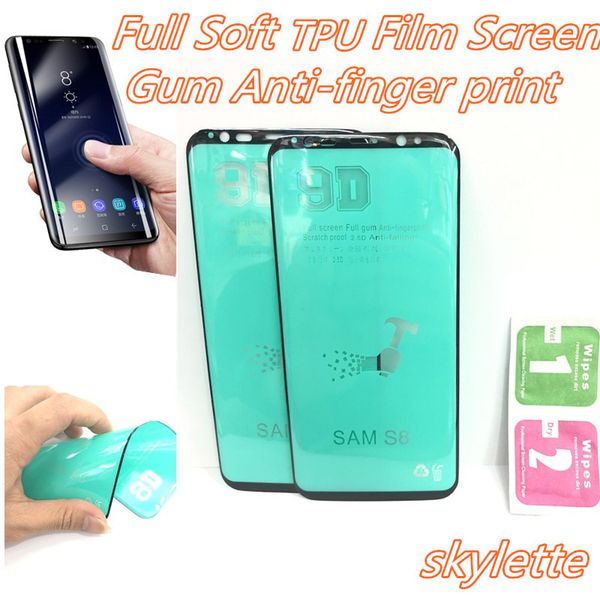 

For am ung galaxy 10 10e 9 note 9 8 plu full cover curved high clear gum anti fingerprint creen protector protective film oft tpu