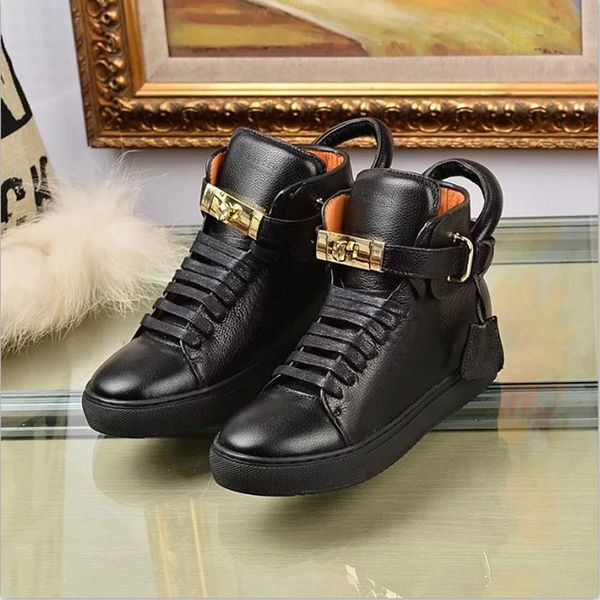 Mens Fashion Buscemi Locks Shoes Flats Genuine Leather