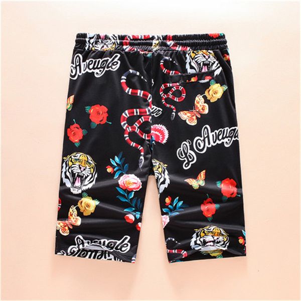 

Guccy Tiger Mens Summer Designer Shorts Pants Snake Flower Print Casual Apparel Fashion Drawstring Mid Waist Homme Clothing