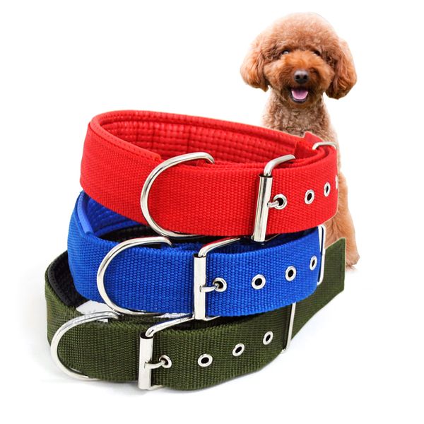 

collar for dogs soft leather large dog collar pitbul dog lining polypropylene foam training big pet collars comfortable durable