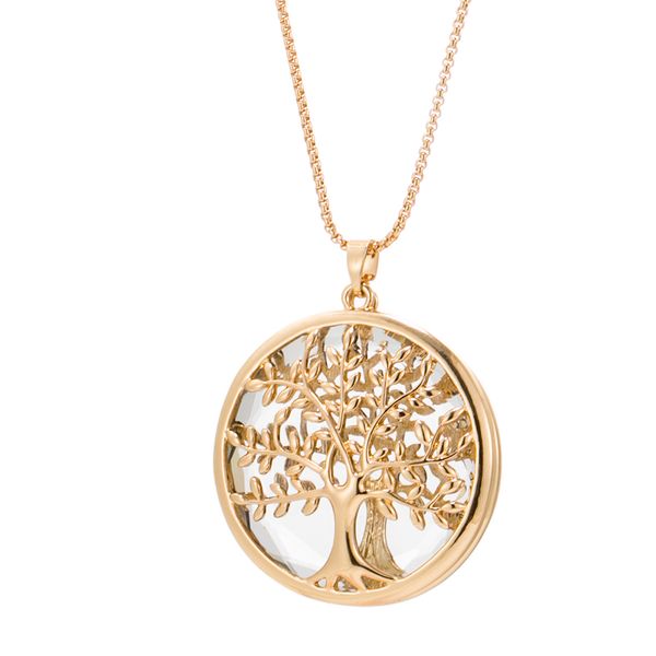 

luxury big round pendant necklace gift for women rose gold silver color long necklaces & pendants full crystal statement jewelry