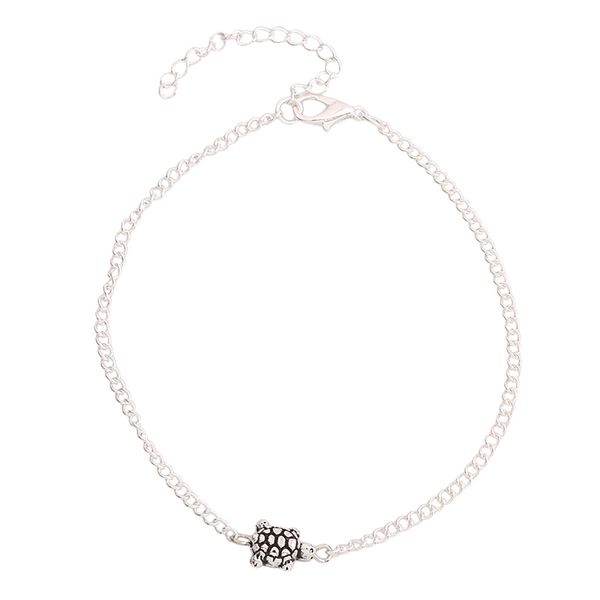 

vintage simple chain turtle anklet leg bracelet handmade ornament glamorous retro summer ornament women, Red;blue