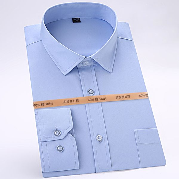 

men's standard-fit long sleeve easy care shirt patch chest pocket rounded single-button cuffs formal solid basic dress shirts, White;black