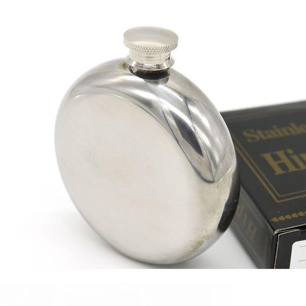 

stainless steel round flagon mirror smooth wine pot portable mens small eco friendly hip flasks reusable flexible strong sealing 8yj jj