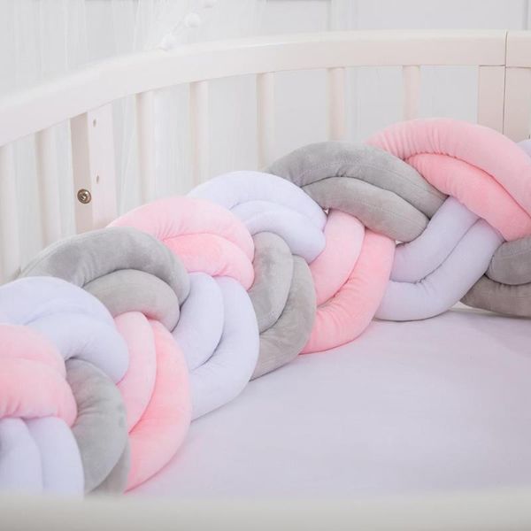 

200cm 6 threads soft baby bed bumper crib sides newborn crib pad protection cot bumpers bedding for infant