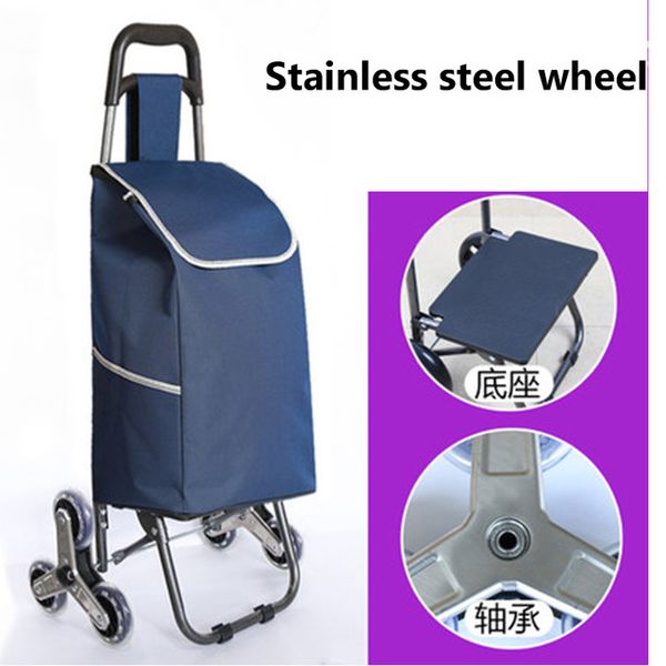 

three-wheeled stair ladder shopping cart shopping basket household trolley trailer portable cart 35l bag large