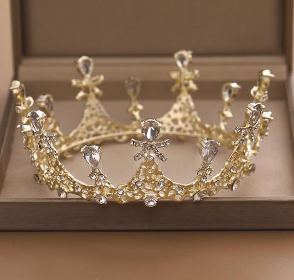 

2020 роскошные кристаллы свадьба корона серебро золото rhinestone принцесса королева свадебные tiara корона аксессуары для волос дешевые выс, Silver