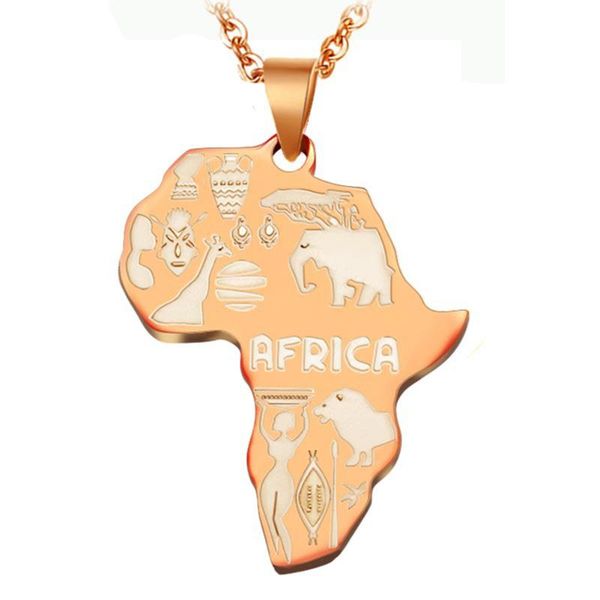 

new fashion map pendant necklace for women/man ethiopian jewelry african maps hiphop necklace gift, Silver