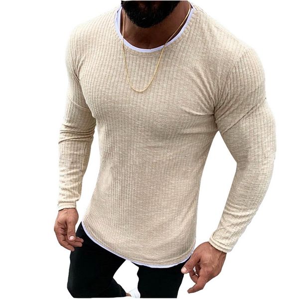 

men's casual slim fit pullovers knitted sweaters 2019 autumn winter warm double layer o neck sweater solid crew neck sweater top, White;black