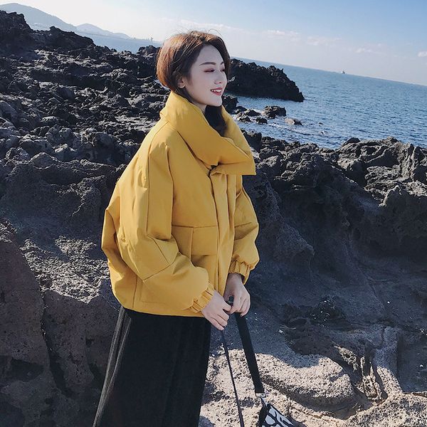 

p shoot main push cotton coat women's winter short 2019 new style korean-style thick cotton overcoat laziness wind down coat, Blue;black