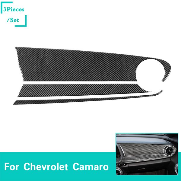 Car Dashboard Frame Cover Carbon Fiber Copilot Center Console Stickers For Chevrolet Camaro 2016 Abs Car Interior Accessories Cute Car Accessories