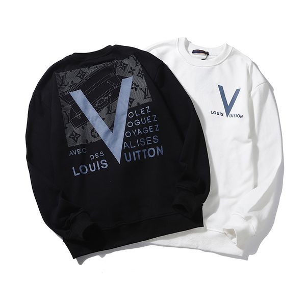

vl designer mens hoodies classic luxury sweatshirts fashion simple letter logo black white street wear couple wild hoodies, White;black